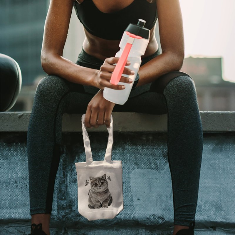 环保 手提饮料袋  |  虎斑猫 - 随行杯提袋/水壶袋 - 聚酯纤维 