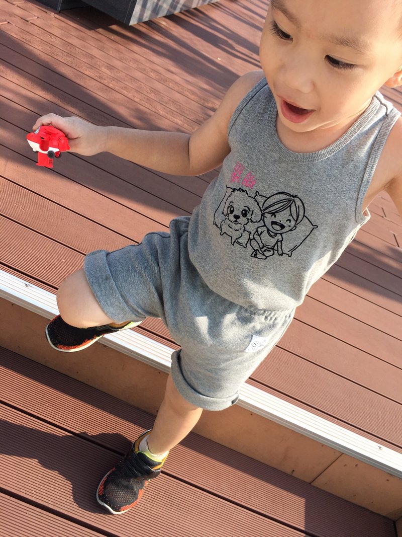 【小孩裤子】幼童 小童 纯棉短裤 植绒 (文字) - 童装裤 - 棉．麻 白色