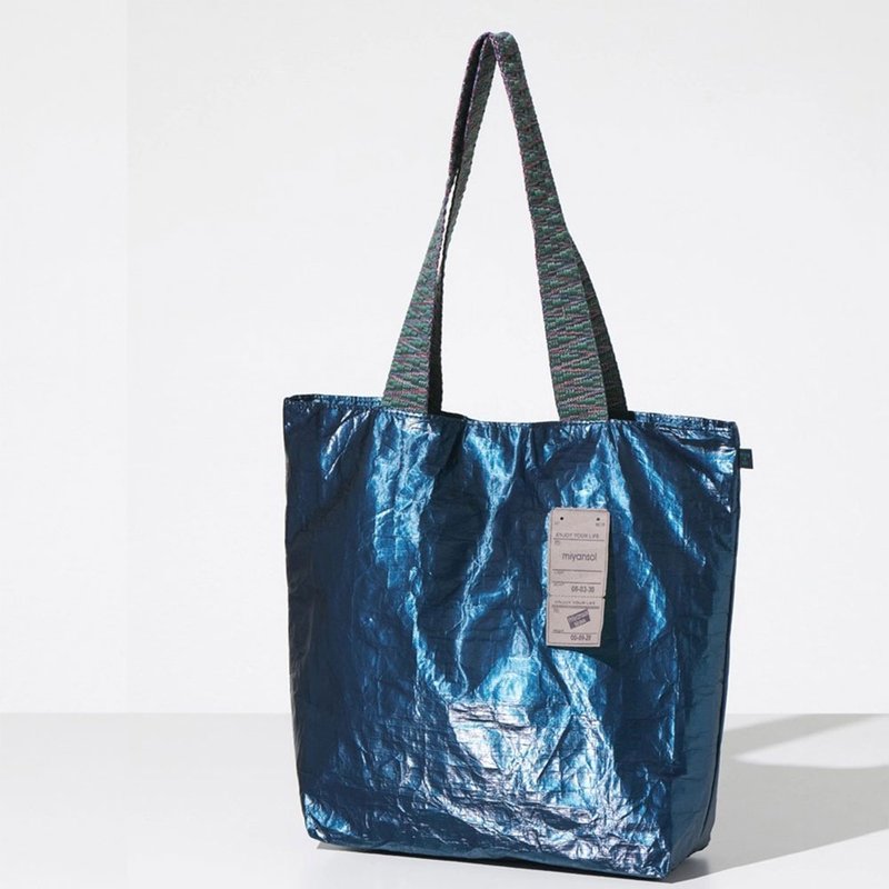 【Pinkoi 线下活动预购商品】Miyansol皱皱托特包-Y.钛蓝千层 - 侧背包/斜挎包 - 纸 蓝色