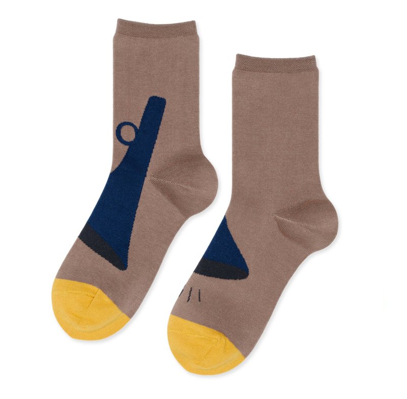 Hansel From Basel - Trumpeteer 小号手  - 中筒袜 - 袜子 - 棉．麻 卡其色