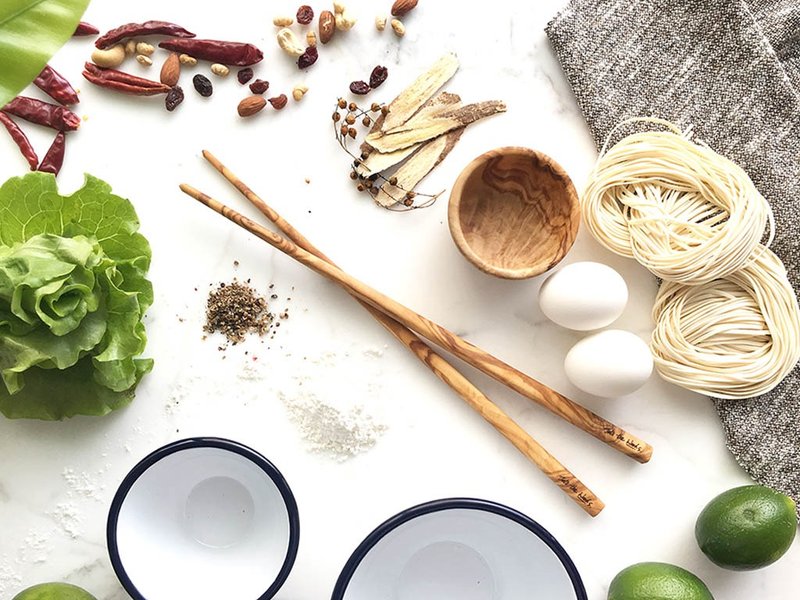 橄榄木 加粗加长款料理长筷-面筷-搅拌筷-油炸筷 - 筷子/筷架 - 木头 咖啡色