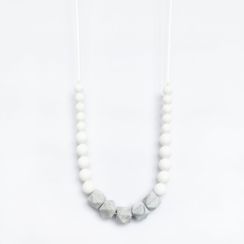 MARBLE SILICONE NECKLACE - WHITE - 项链 - 其他材质 白色