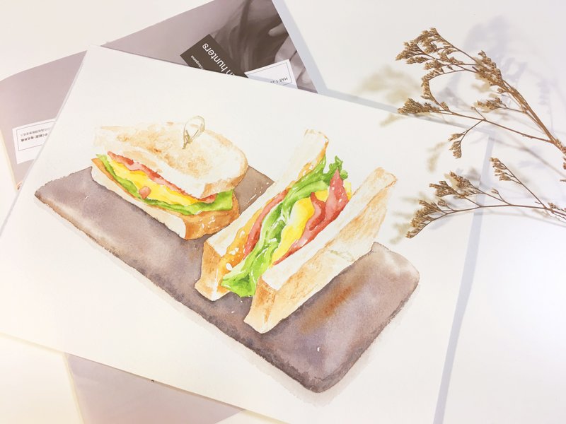 体验活动。WUWU HSU的美食水彩-培根花生蛋卷三明治 05/25台南场 - 插画/绘画/写字 - 纸 