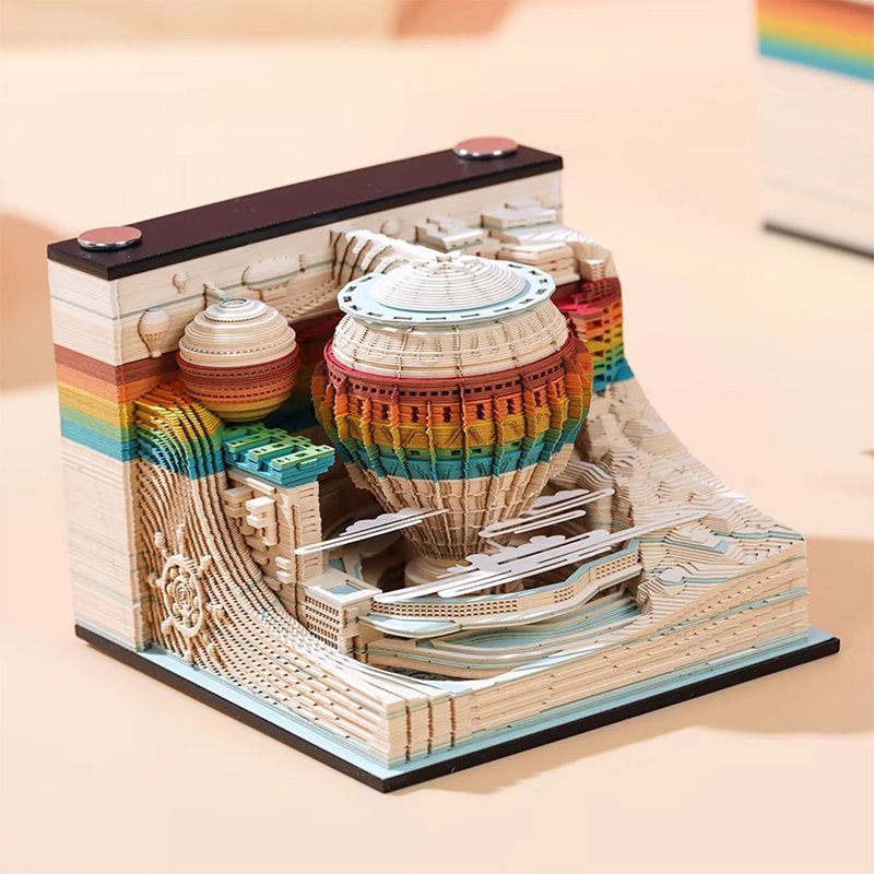 立体纸雕便签 / 浪漫热气球 - 便条纸/标签贴 - 纸 