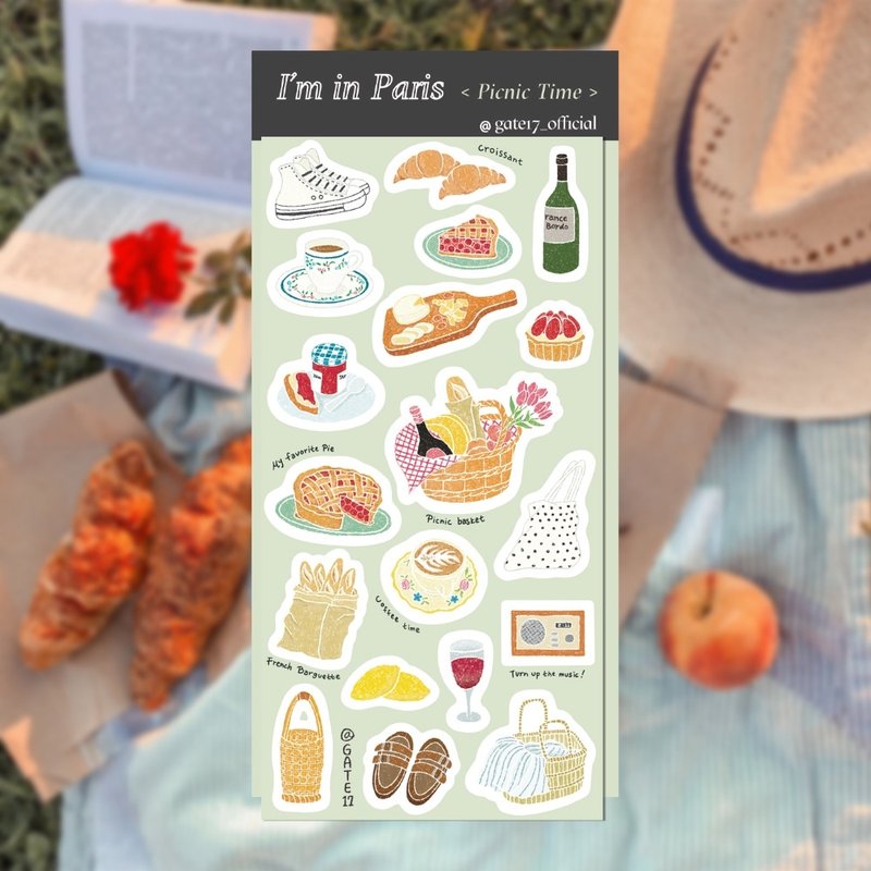 野餐时间 - 贴纸 - 纸 多色