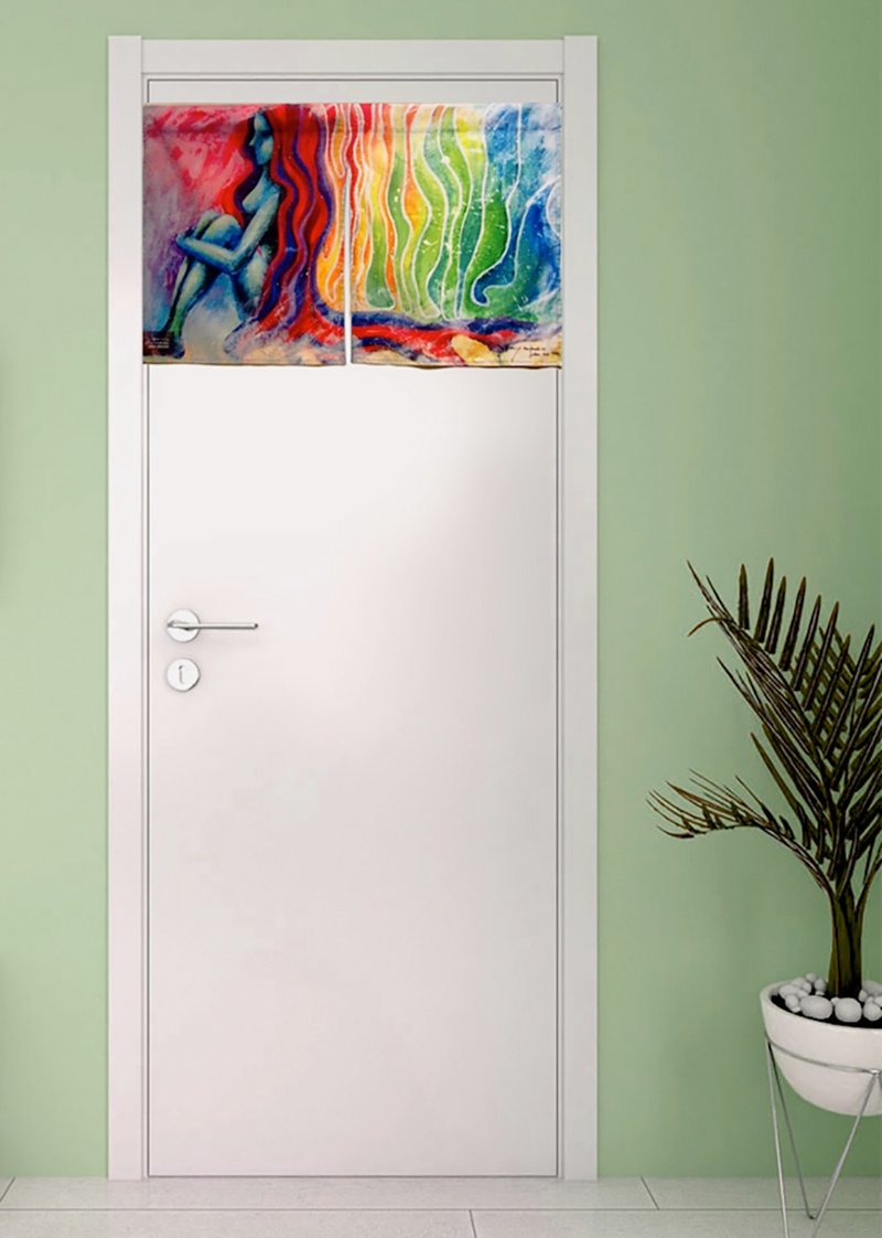 烦恼不缠身 - 归属主义二开式穿管短门帘 - 门帘/门牌 - 棉．麻 多色