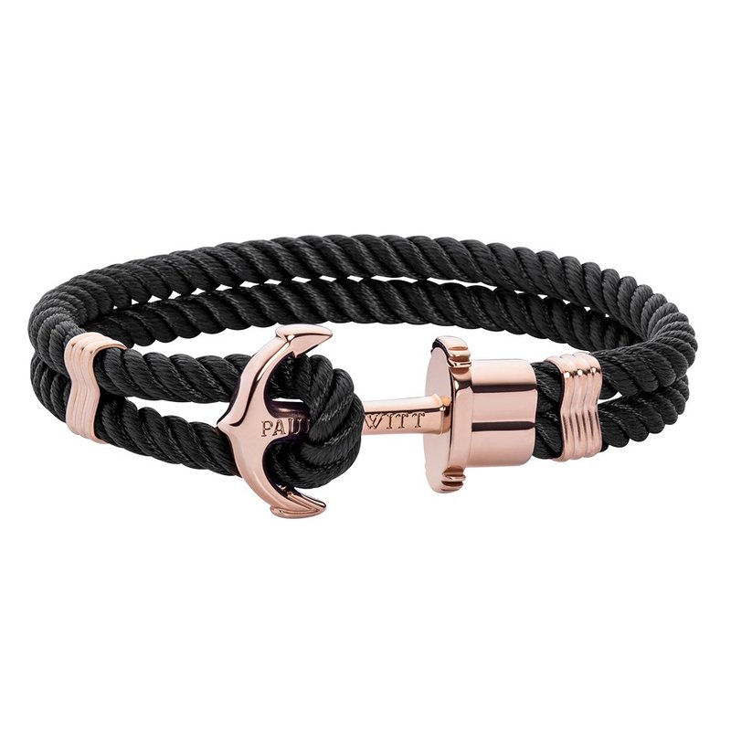 Paul Hewitt Anchor Bracelet PHREP Rosegold PH-PH-N-R-B - 手链/手环 - 尼龙 黑色