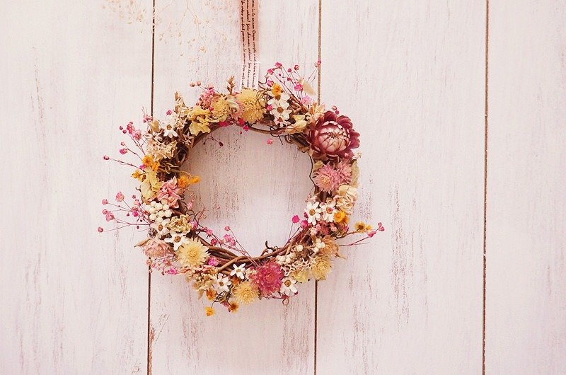 ‘麋花Amor Floral’森林漫舞干燥花小花圈&烛台 C/ 新娘伴娘小花童 干燥花 婚礼小物 新娘捧花 花圈 外拍道具  婚纱拍照道具 - 植栽/盆栽 - 植物．花 多色