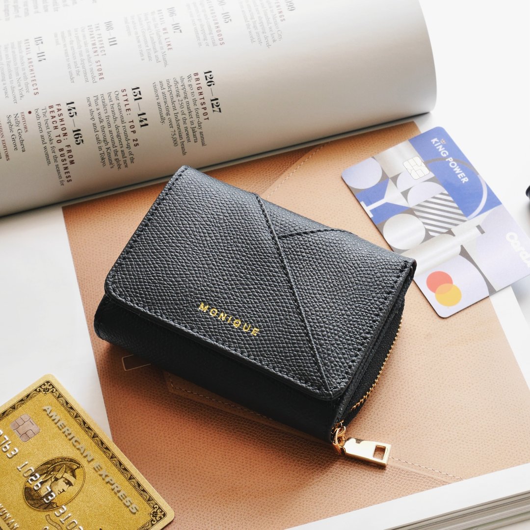 真皮短夹 Ellie Mini Wallet / 黑色 Black - 皮夹/钱包 - 真皮 黑色