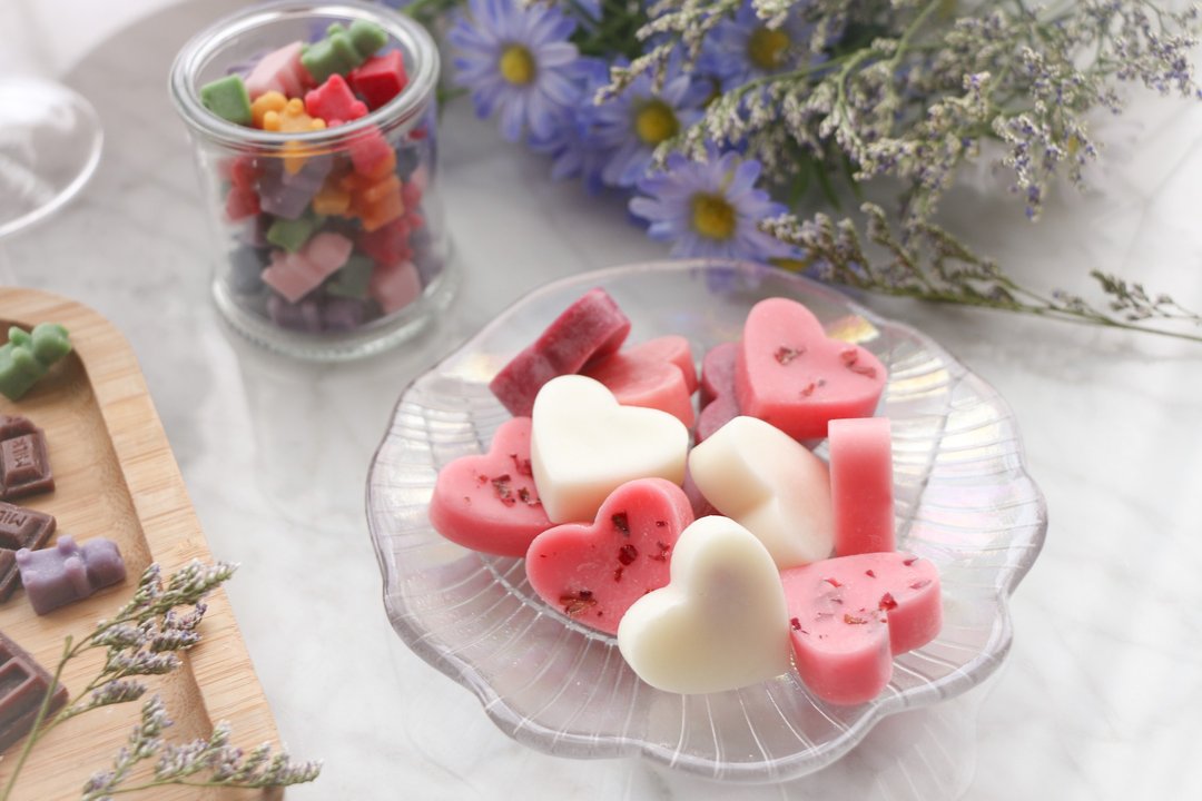 心形香氛蜡块 - 蜡烛/烛台 - 蜡 红色