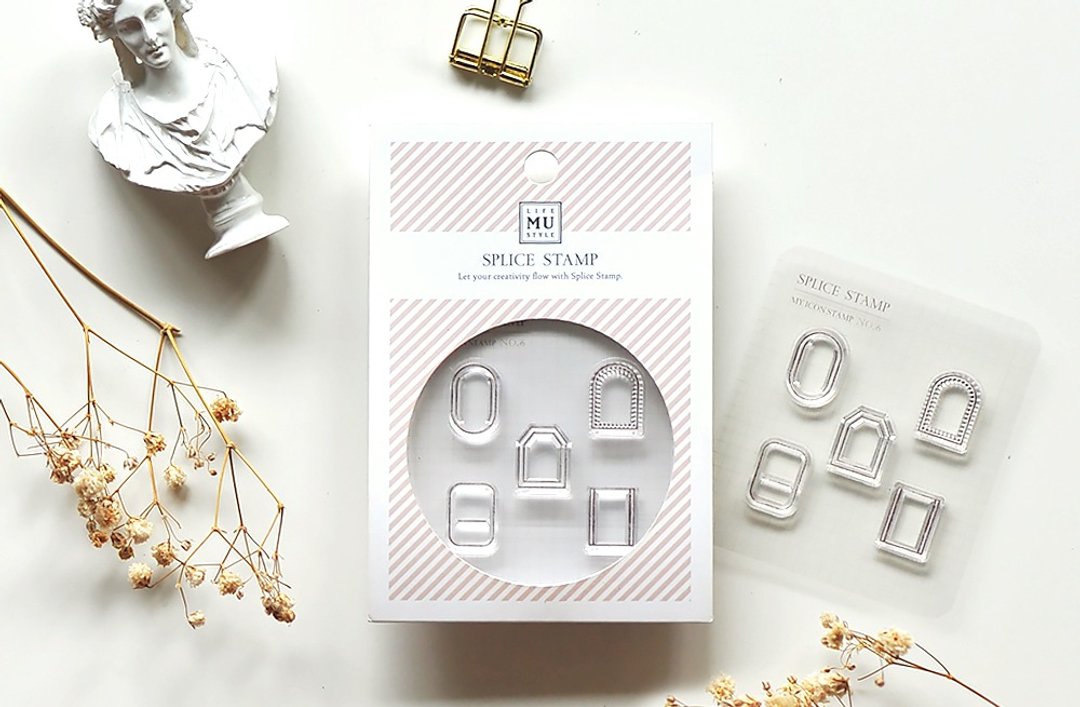 【My Icon Stamp】no.06-经典方边 | 拼贴印章 水晶印章 边框章 - 印章/印台 - 硅胶 透明