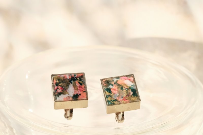 花样年华 夹式耳环 - 耳环/耳夹 - 陶 红色