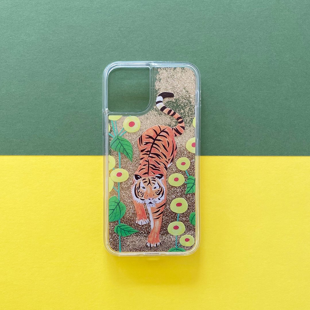 Glitter iPhone Case // Tiger - 手机壳/手机套 - 塑料 黄色