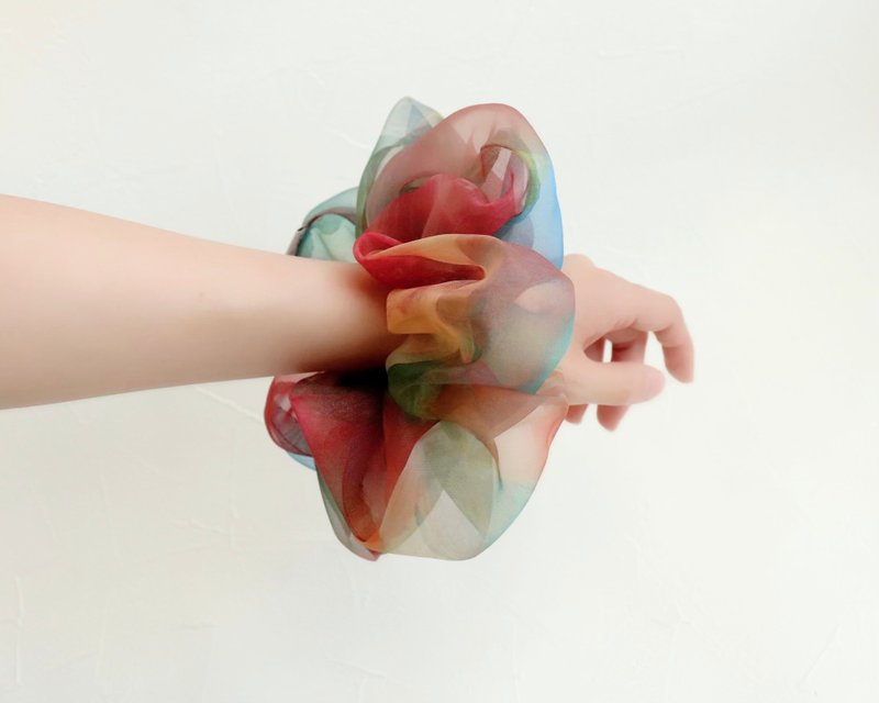 随机涂鸦发圈 秋季 Asahi art style 原创织品 加大发圈 - 发饰 - 橡胶 红色