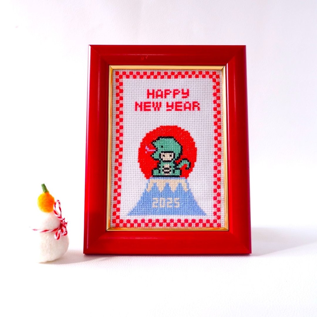 十字绣套件 - 新年装饰品，庆祝明年的生肖蛇和富士山 - 其他数码商品 - 其他材质 