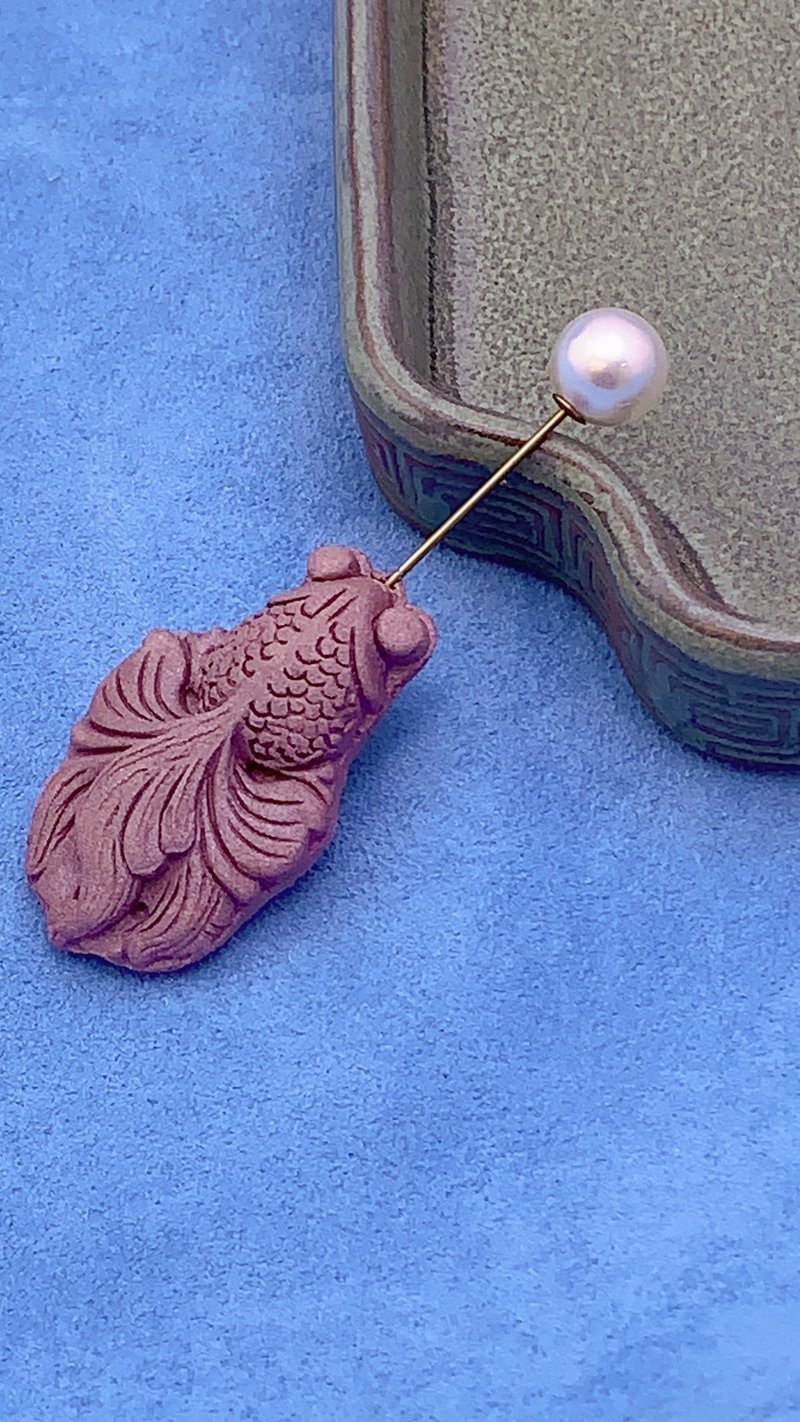 东方芯韵新品|热恋玫瑰+碧玺香方|海洋派对-鱼跃龙门开运香珠胸针 - 胸针 - 植物．花 