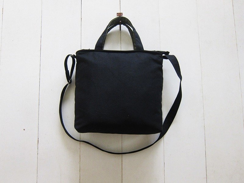 For She / he (给她/他) A4帆布托特包(拉链开口)+固定可调背带(黑+橄榄绿) - 侧背包/斜挎包 - 其他材质 多色