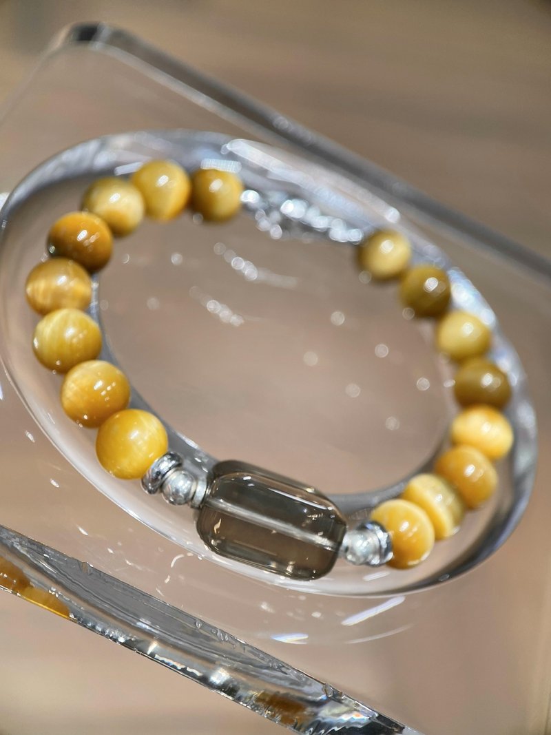 金虎眼石 茶晶 S925银 8mm 手链手串 - 手链/手环 - 水晶 