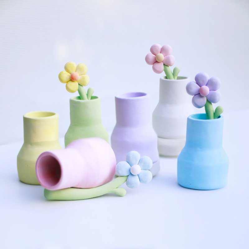 lalitr | pastel color flower vase - 摆饰 - 水泥 
