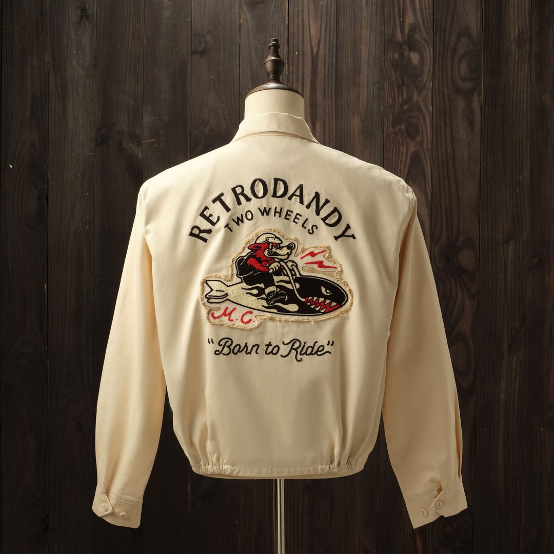 Bomber Wolf Club Jacket - 米色 Beige - 男装外套 - 棉 