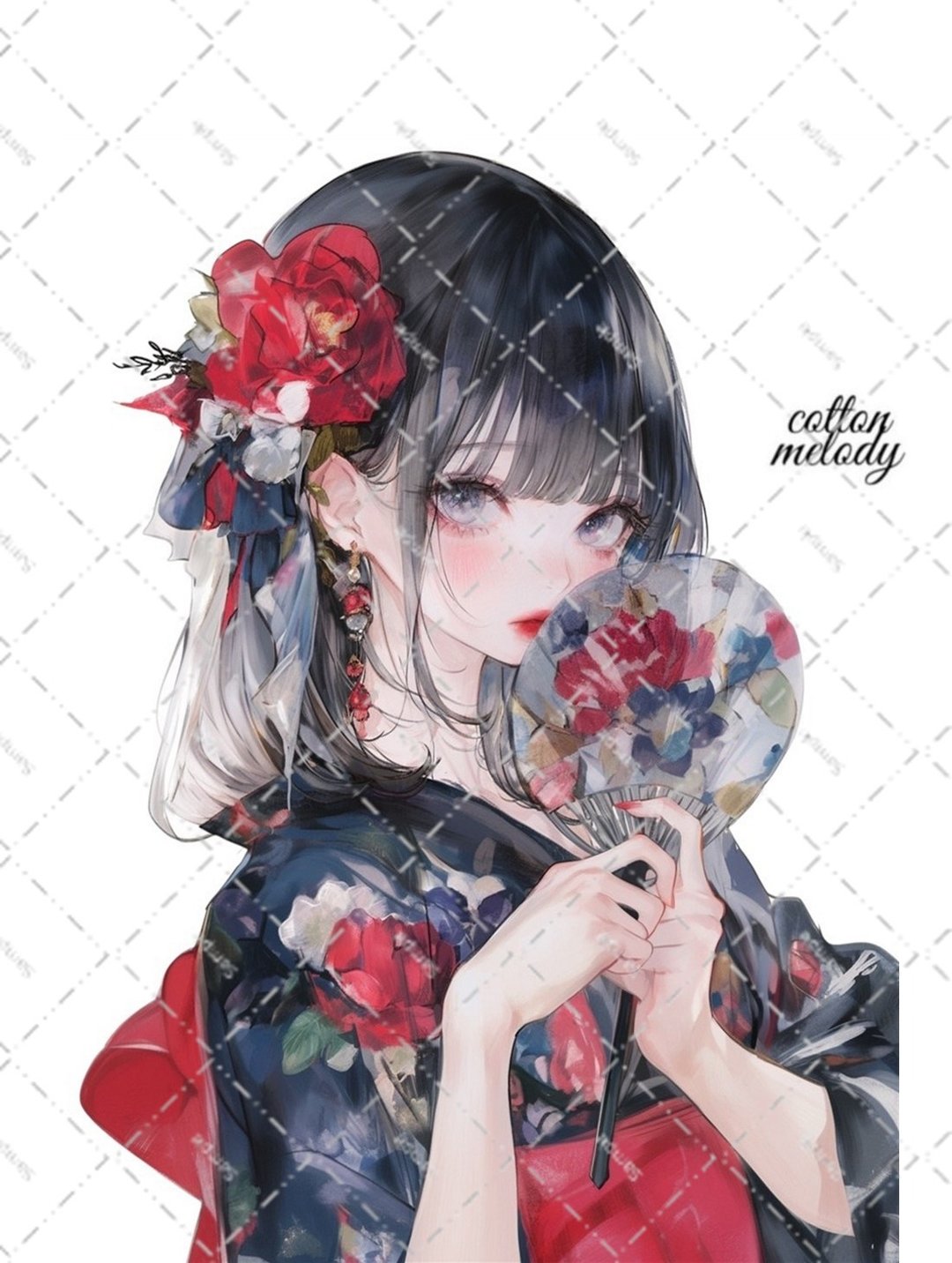 original sticker no.6415 人物贴纸 原创贴纸 人物贴纸 女孩贴纸 原创人物贴纸 - 贴纸 - 纸 