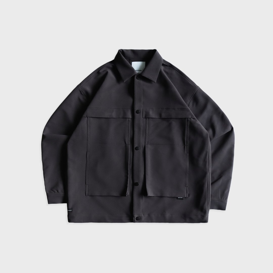 DYCTEAM - RePET Plaid loose patchwork shirt jacket (b/p) - 男装衬衫 - 其他材质 紫色
