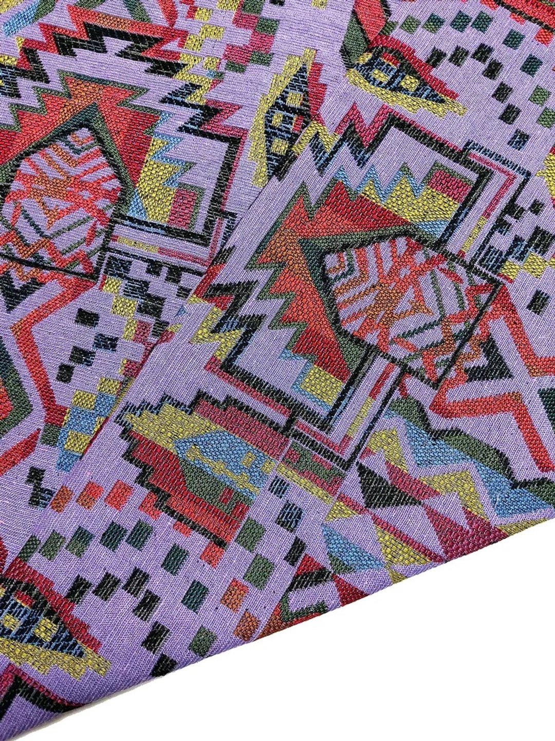 Multi-color Tribal Fabric Thai Woven Fabric Craft Supplies Textile 1/2 yard - 编织/刺绣/羊毛毡/裁缝 - 其他材质 紫色