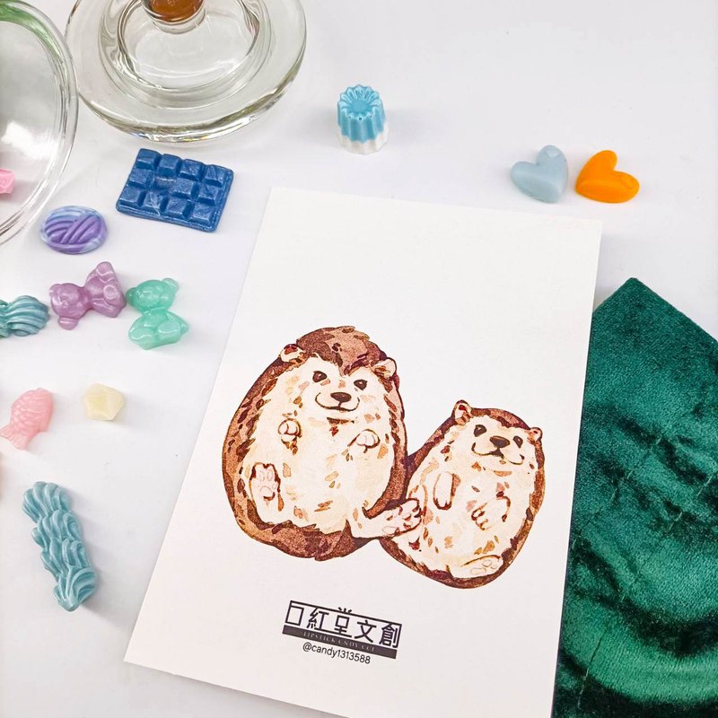 KR474_口紅堂明信片_刺蝟11_candy1313588 postcard - 卡片/明信片 - 纸 多色