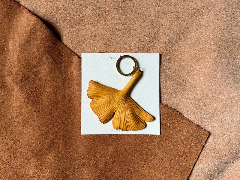 Yeebee-银杏叶的祝福 钥匙圈(中) - 徽章/别针 - 真皮 