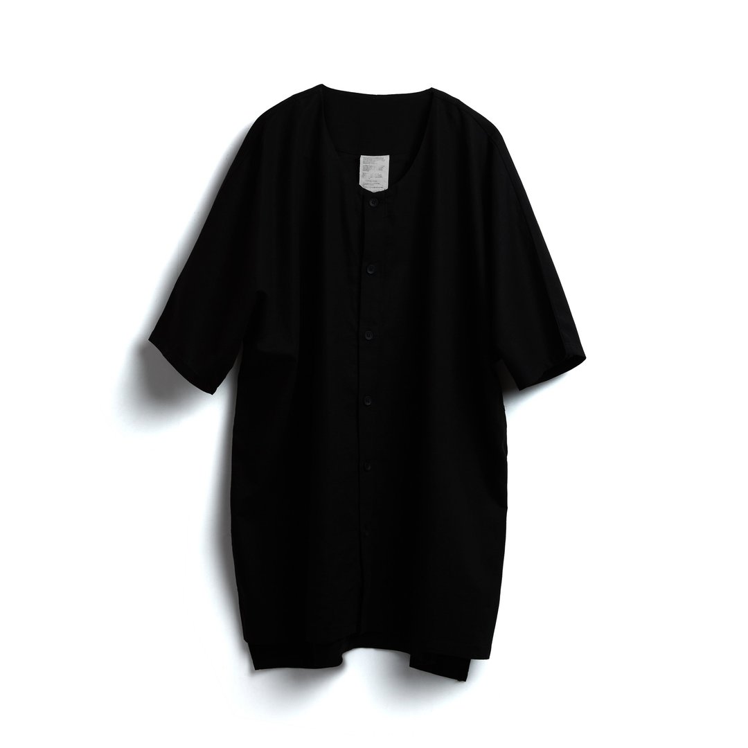 Collarless Shirt - 男装衬衫 - 棉 黑色