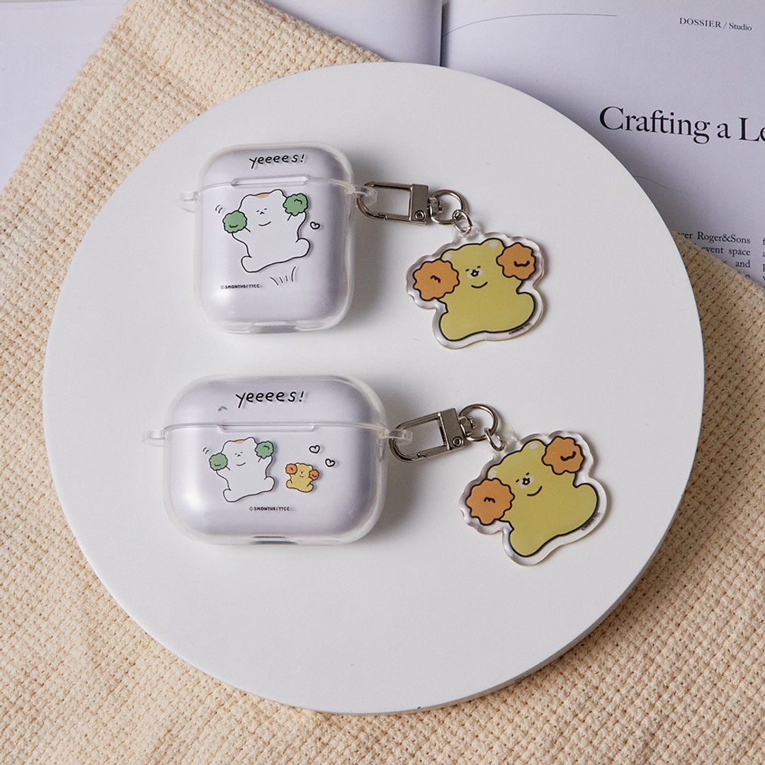3MONTHS开心Yes透明AirPods保护套(附吊饰) - 耳机收纳 - 塑料 透明
