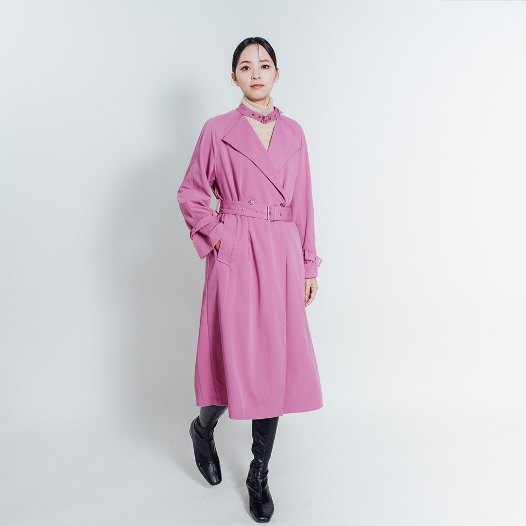 AVVJOY | 翻领帅气长版风衣长袖 - 女装休闲/机能外套 - 其他材质 