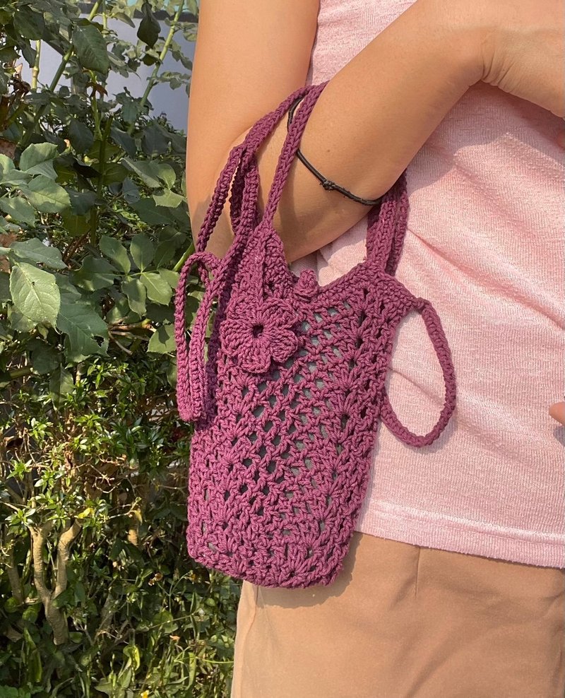 Mini Cross Body Bag - 其他 - 棉．麻 紫色