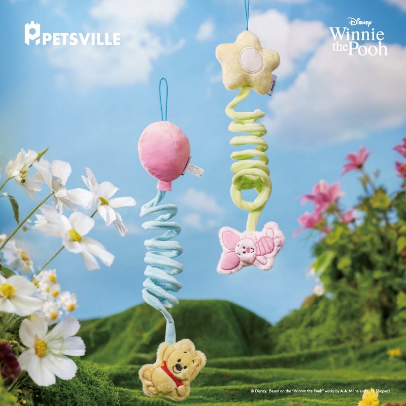【PETSVILLE&迪士尼】小熊维尼弹簧猫玩具 - 玩具 - 聚酯纤维 黄色