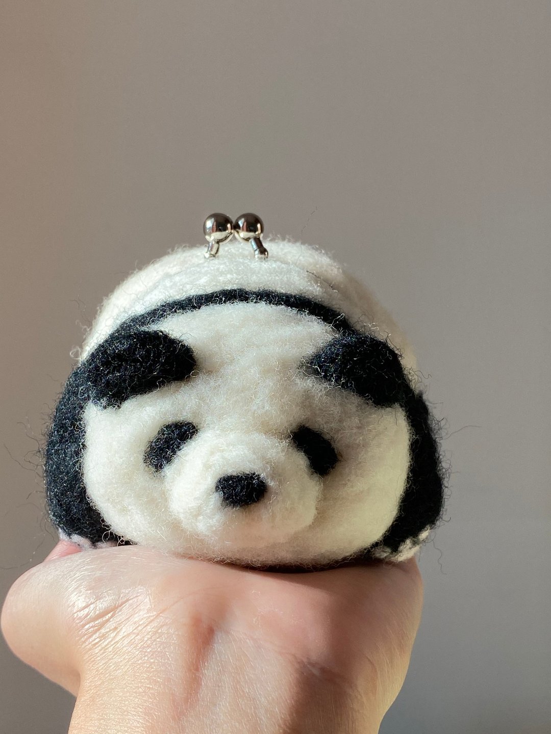 胖胖猫熊 - 零钱包 - 羊毛 白色