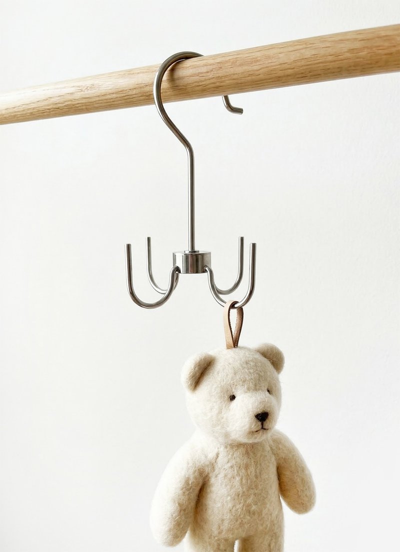 304 不锈钢 旋转挂勾 可 360 度旋转 晒玩偶 皮带 吊钩 挂钩衣物吊勾 - 置物架/篮子 - 不锈钢 银色