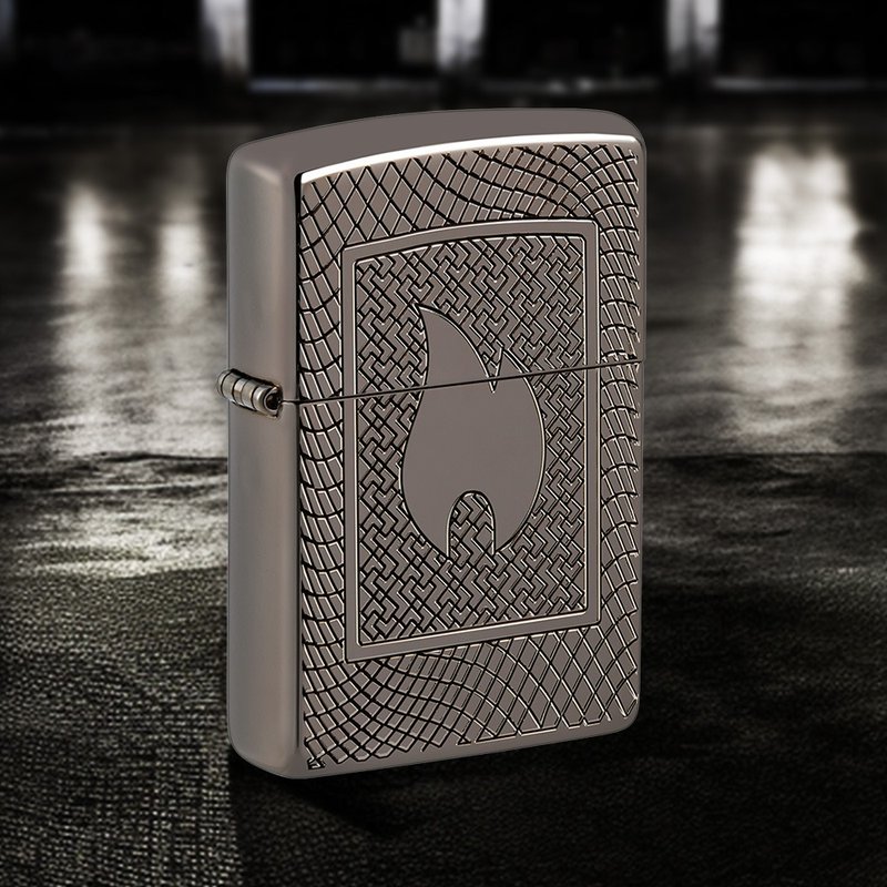 【ZIPPO官方旗舰店】Zippo火焰网格纹路防风打火机 48569 - 其他 - 铜/黄铜 金色