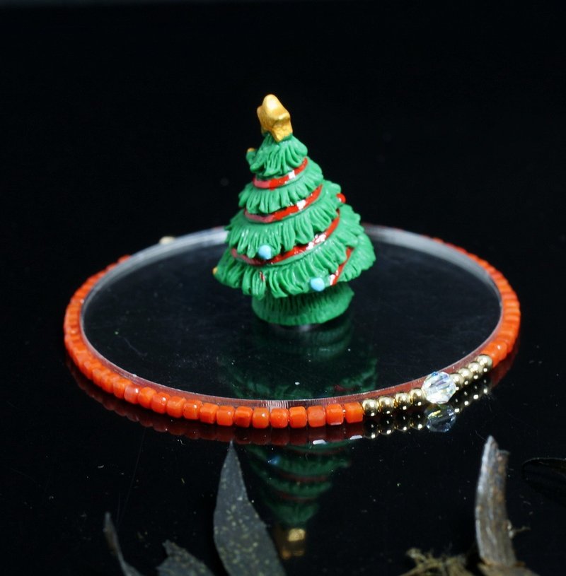 轻奢风 2.5mm 小魔方水晶 南红玛瑙 14KGF Swarovski 配珠手链 - 手链/手环 - 宝石 