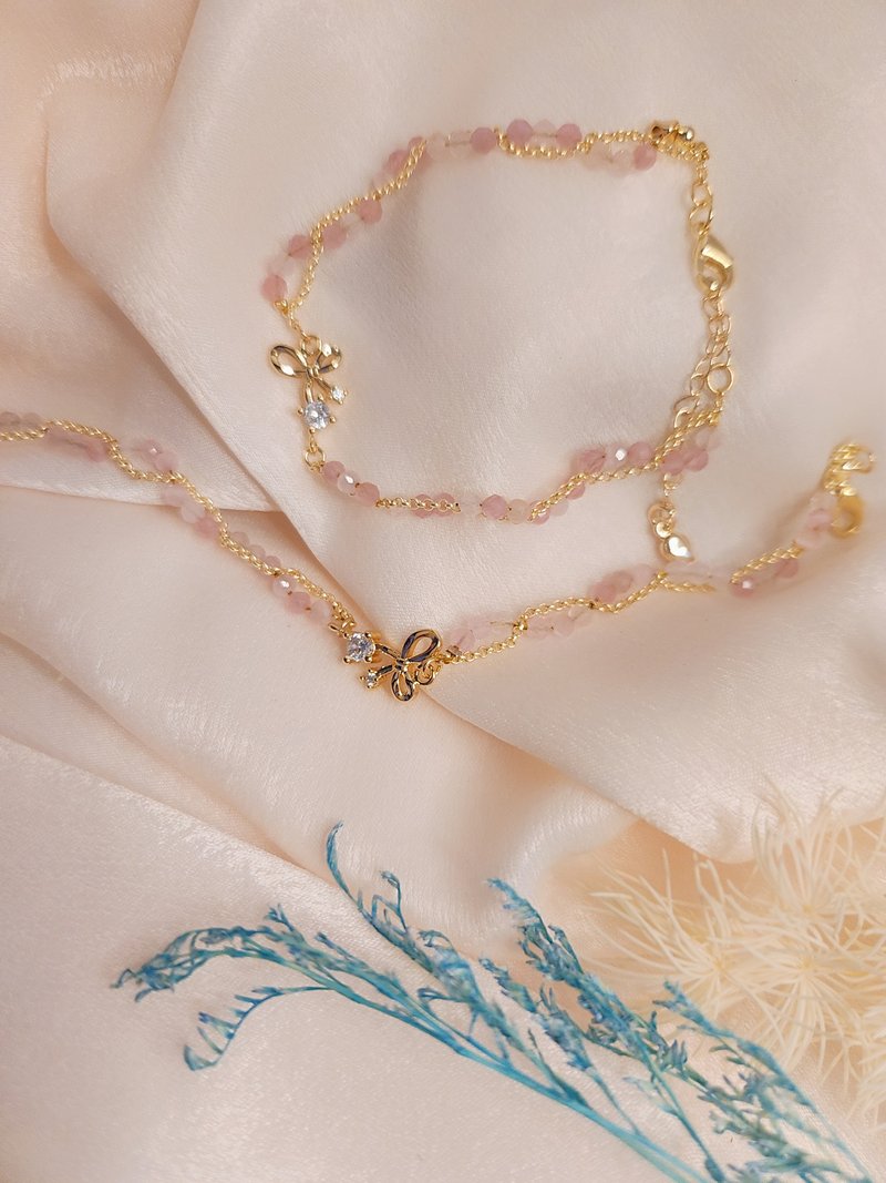 宁芙花语-月光石/橄榄石【幸福与好运】雾美水晶手链 - 手链/手环 - 半宝石 多色