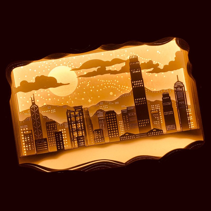 迷你纸雕小夜灯 维港夜景 城市系列 香港 移民礼物 商业送礼 纪念 - 灯具/灯饰 - 纸 橘色