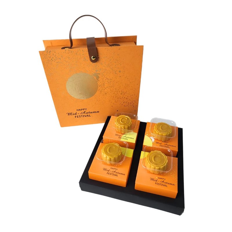 生酮黄金流心奶黄月饼 - 零食/点心 - 新鲜食材 橘色