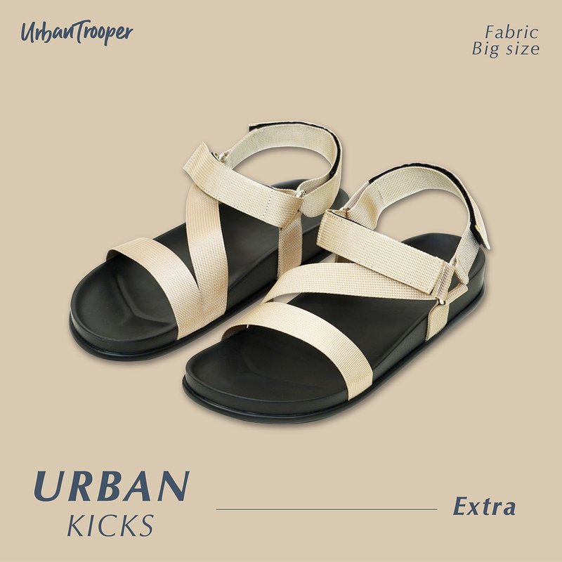 Urban Trooper,  Urban Kicks, (Cream) - 拖鞋 - 防水材质 卡其色