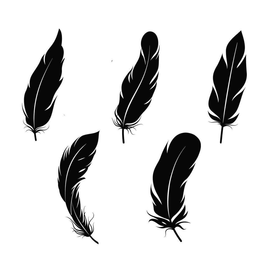 Feather svg, feather template, feather pdf, feather png, feather laser cut, SVG - 图文模板设计 - 其他材质 