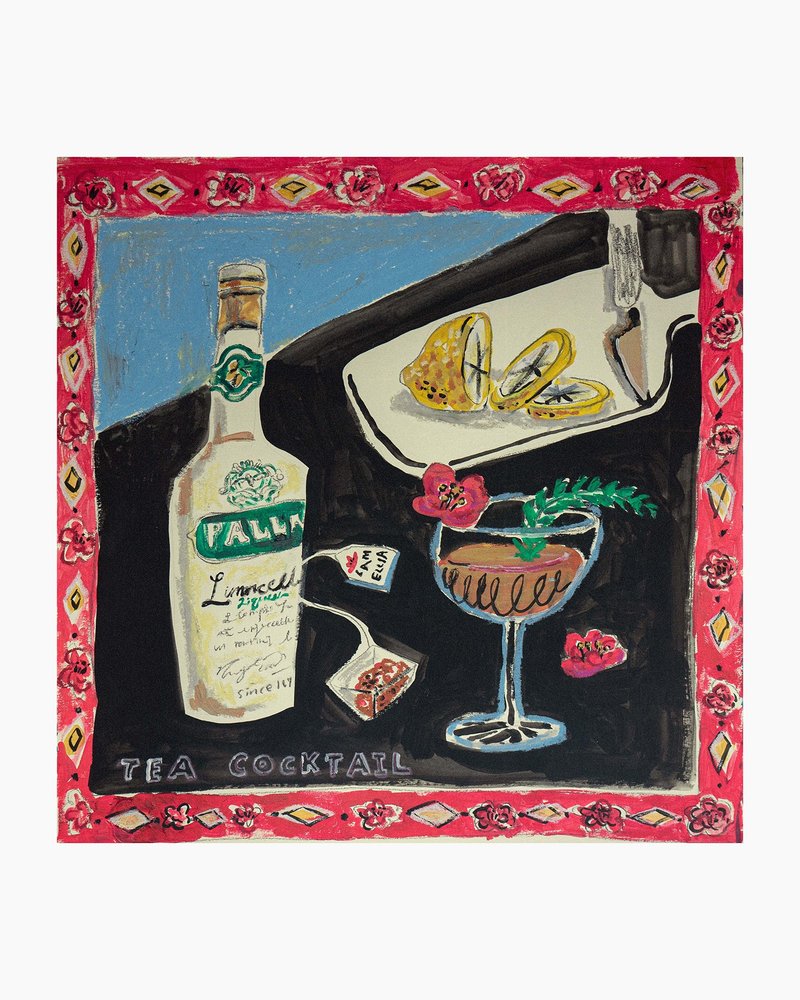 山茶花茶鸡尾酒（海报&卡片） - 海报/装饰画/版画 - 纸 红色