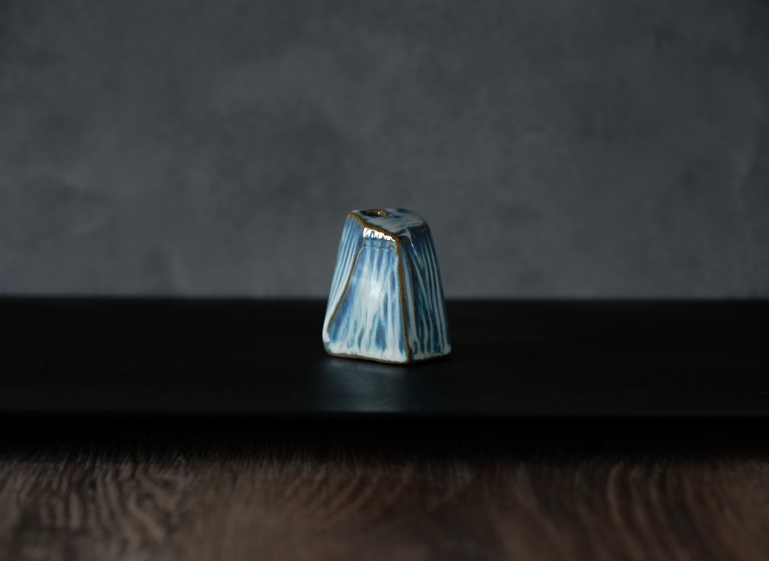 海松_面取_茶席小花器 - 花瓶/陶器 - 瓷 白色