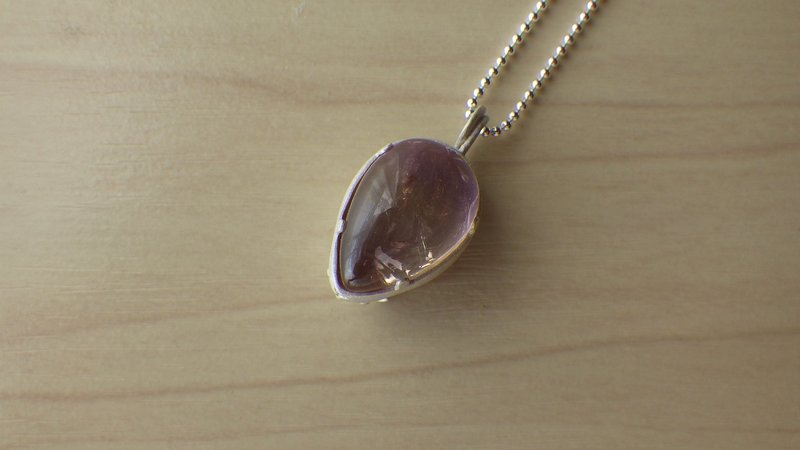 龙猫 紫黄水晶墬饰 - 项链 - 宝石 透明