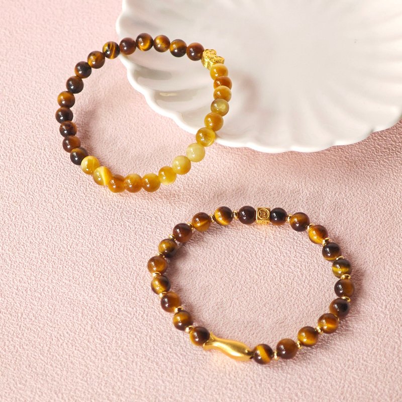 财运之石 虎眼石 生日礼物 交换礼物 圣诞礼物 圣诞礼盒 水晶手链 - 手链/手环 - 水晶 橘色
