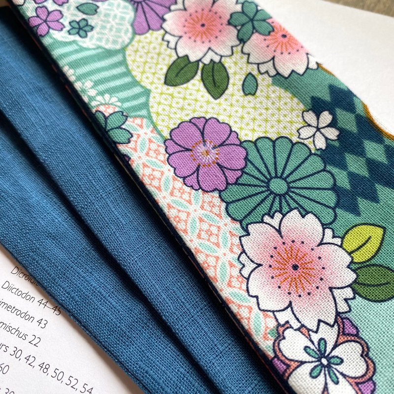 春漾蓝樱花 绑式发带 - 发带/发箍 - 棉．麻 蓝色