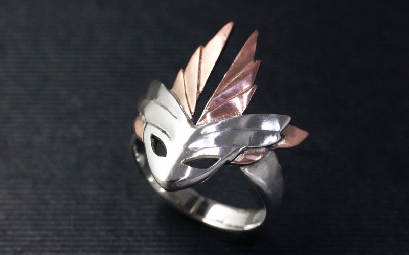 【提摩爷爷工坊】英雄联盟LOL镜爪个性化纯银  影焰狼魂  戒指 - 戒指 - 其他金属 红色