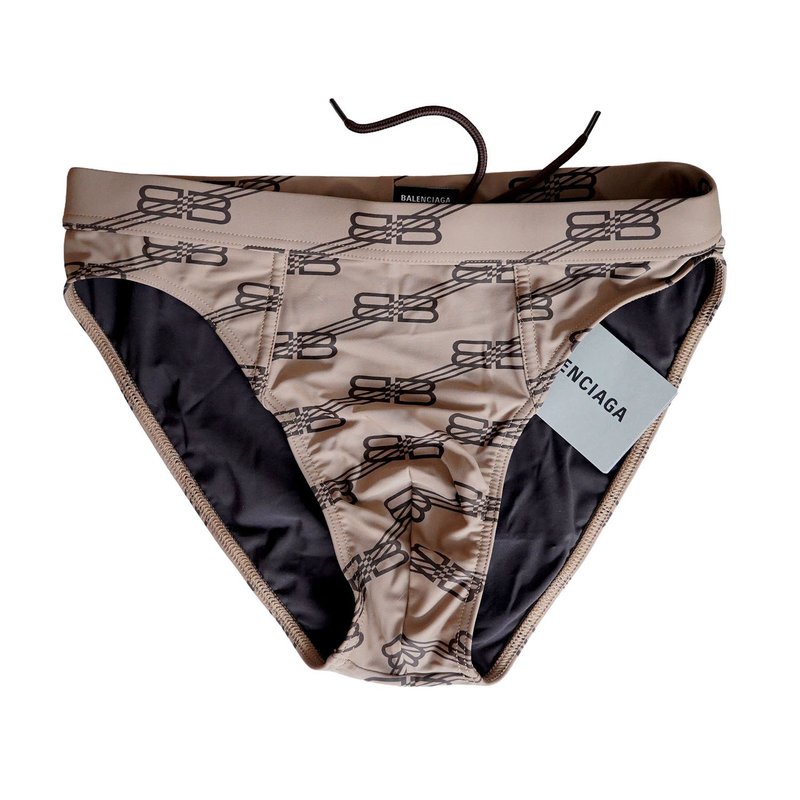Maillot de Bain Triangle Monogram Marron Balenciaga - 男装泳裤 - 聚酯纤维 卡其色